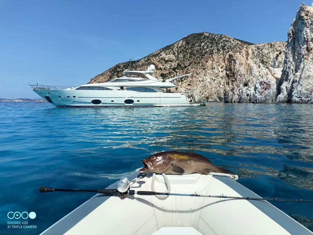 Greece things to do, fishing on a yacht charter with Captain Panos